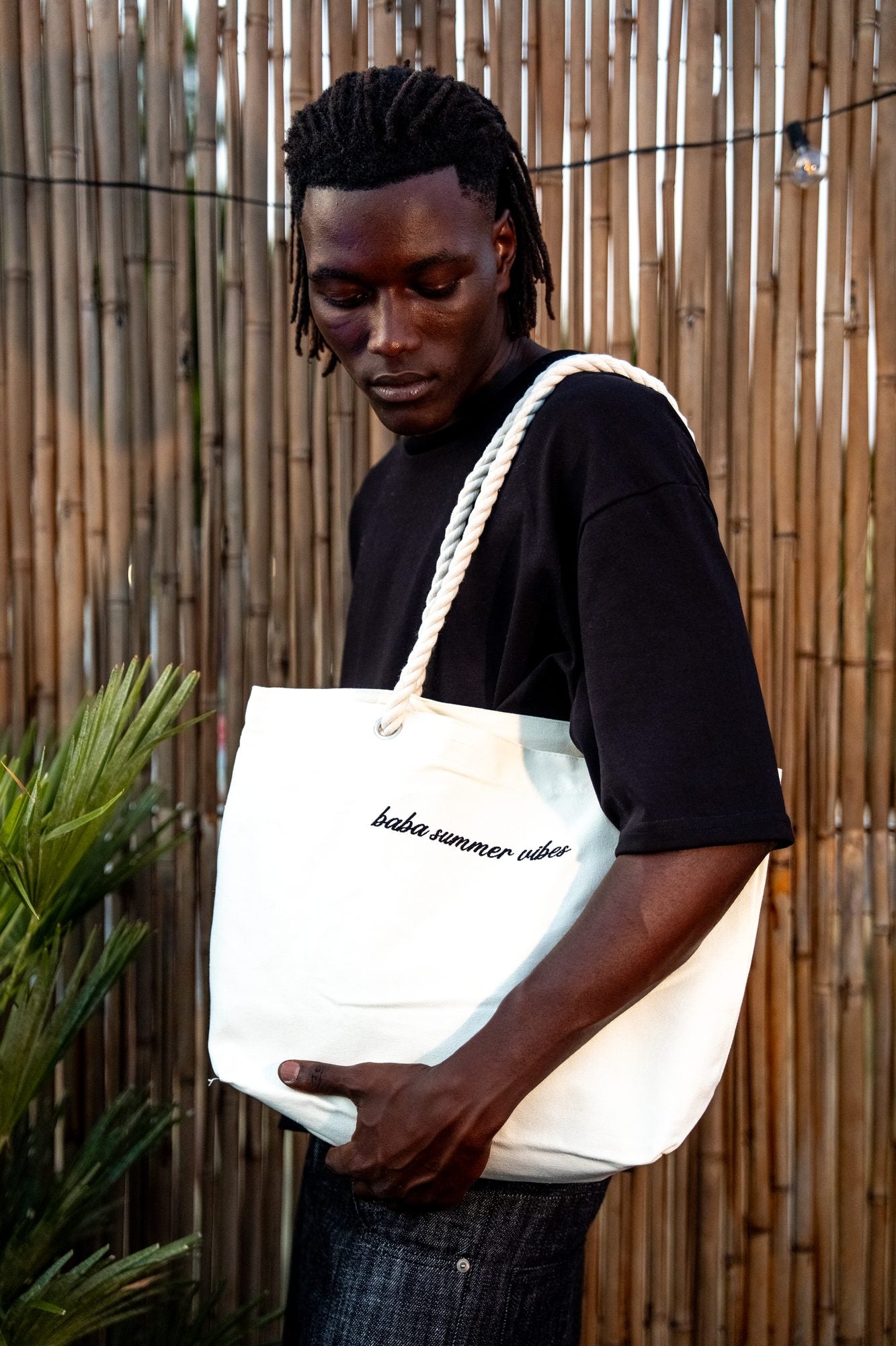 BABA Tote Bag "Summer Vibes" - Black