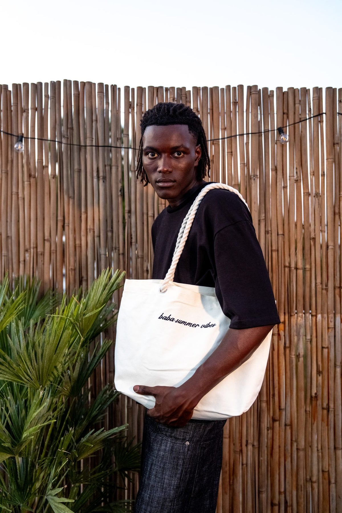 BABA Tote Bag "Summer Vibes" - Black