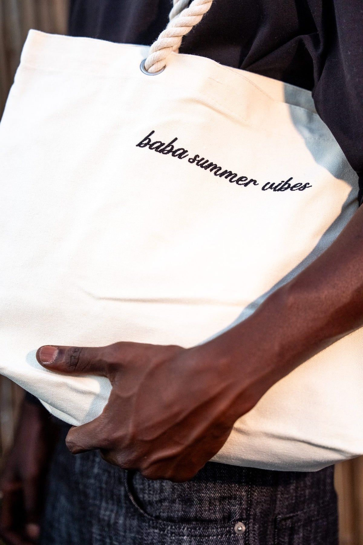 BABA Tote Bag "Summer Vibes" - Black