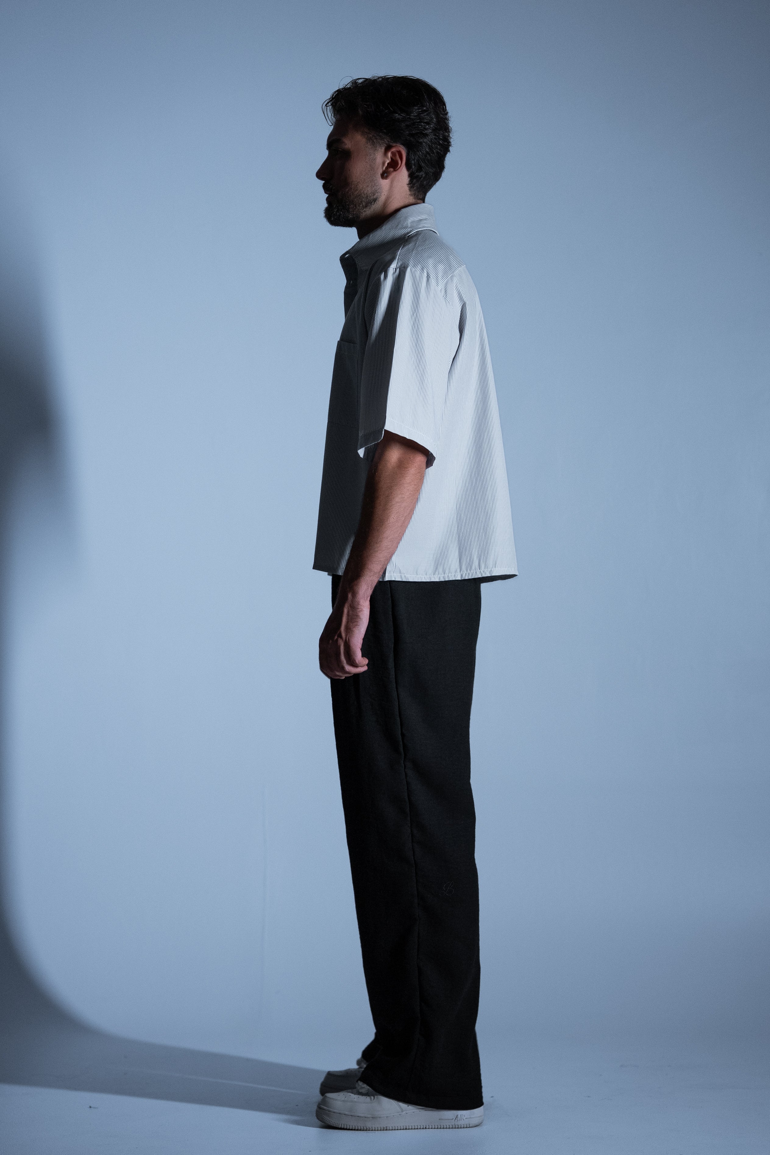 BABA Crop Shirt - Light Grey
