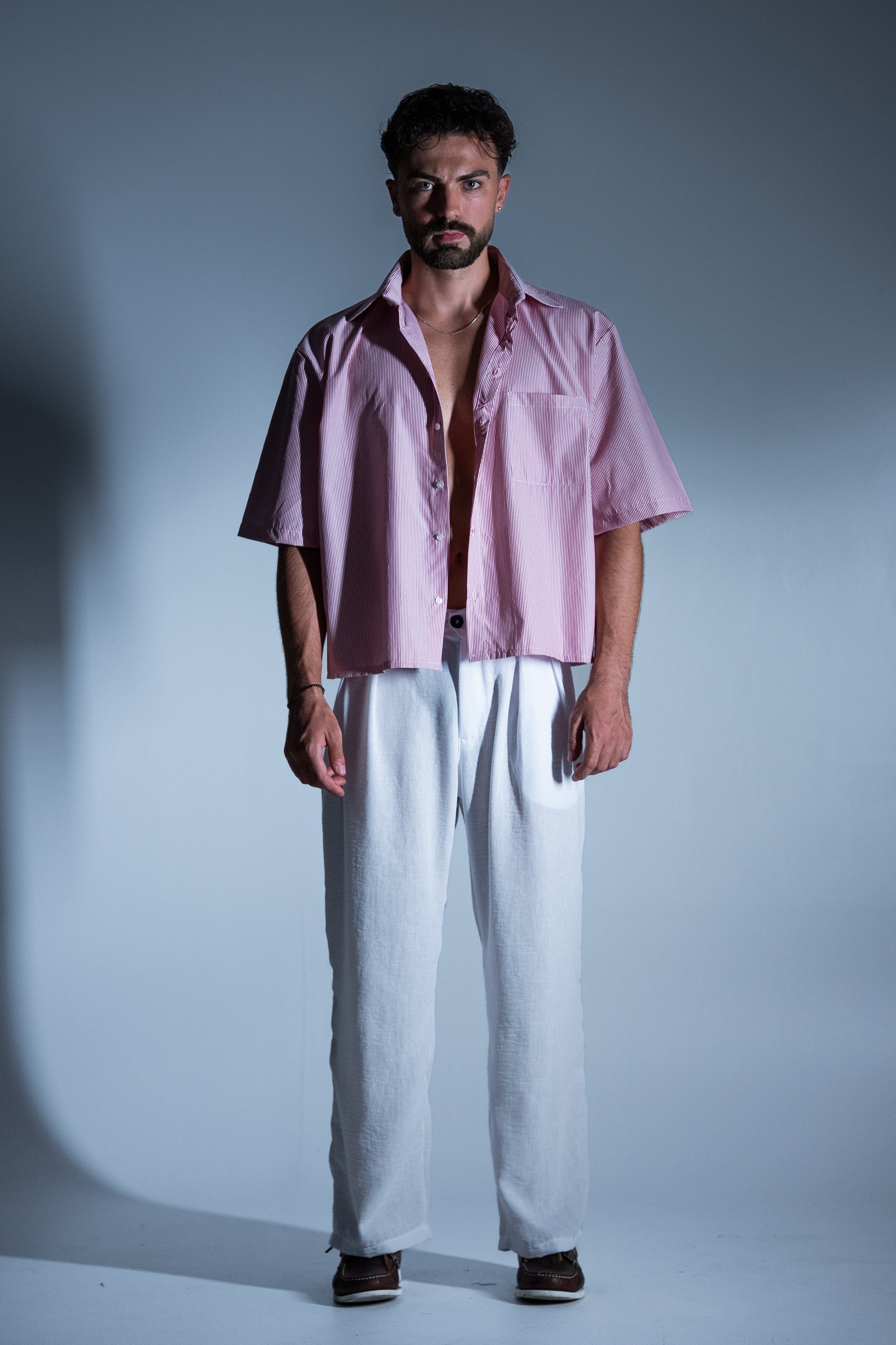 BABA Crop Shirt - Light Red