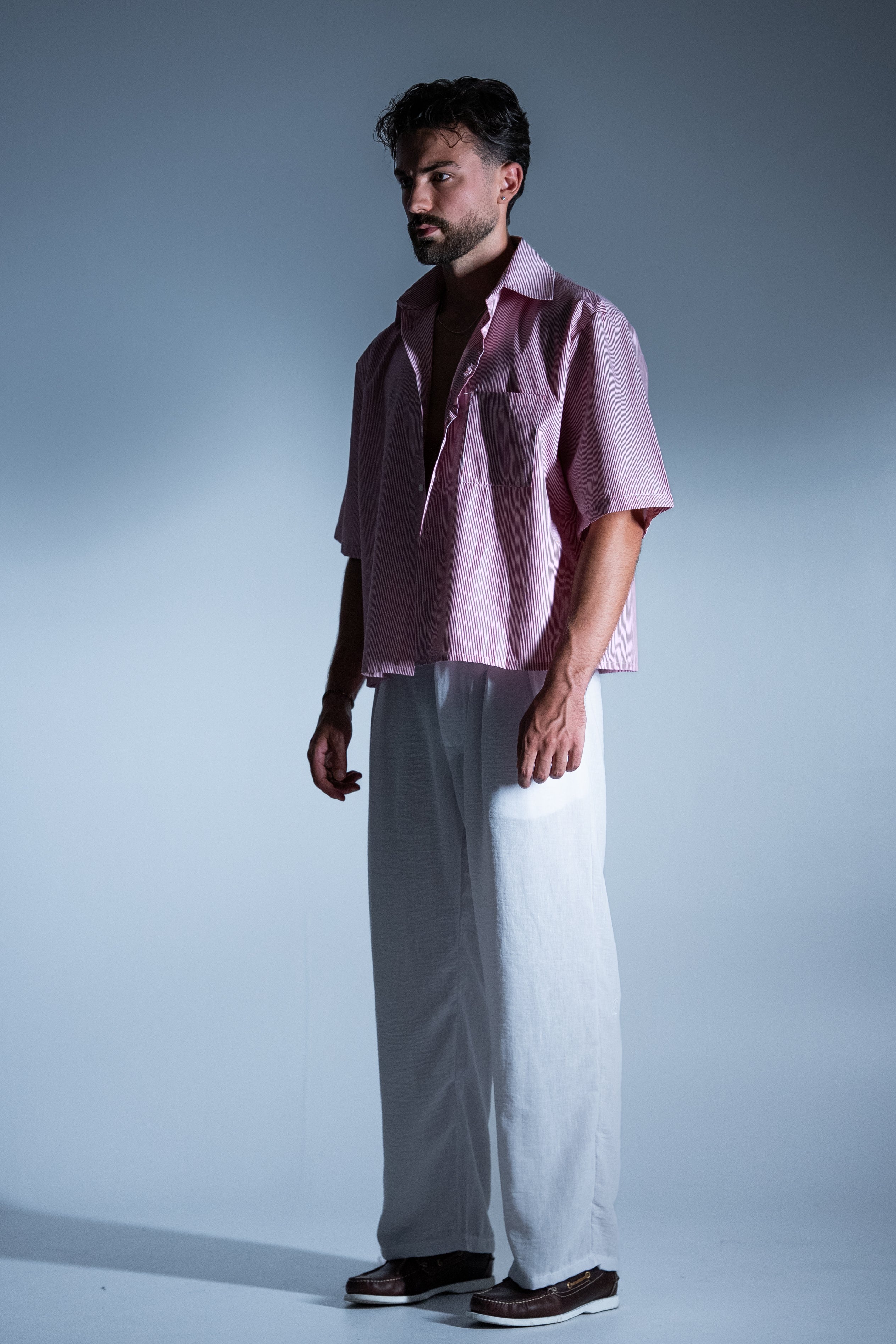 BABA Crop Shirt - Light Red