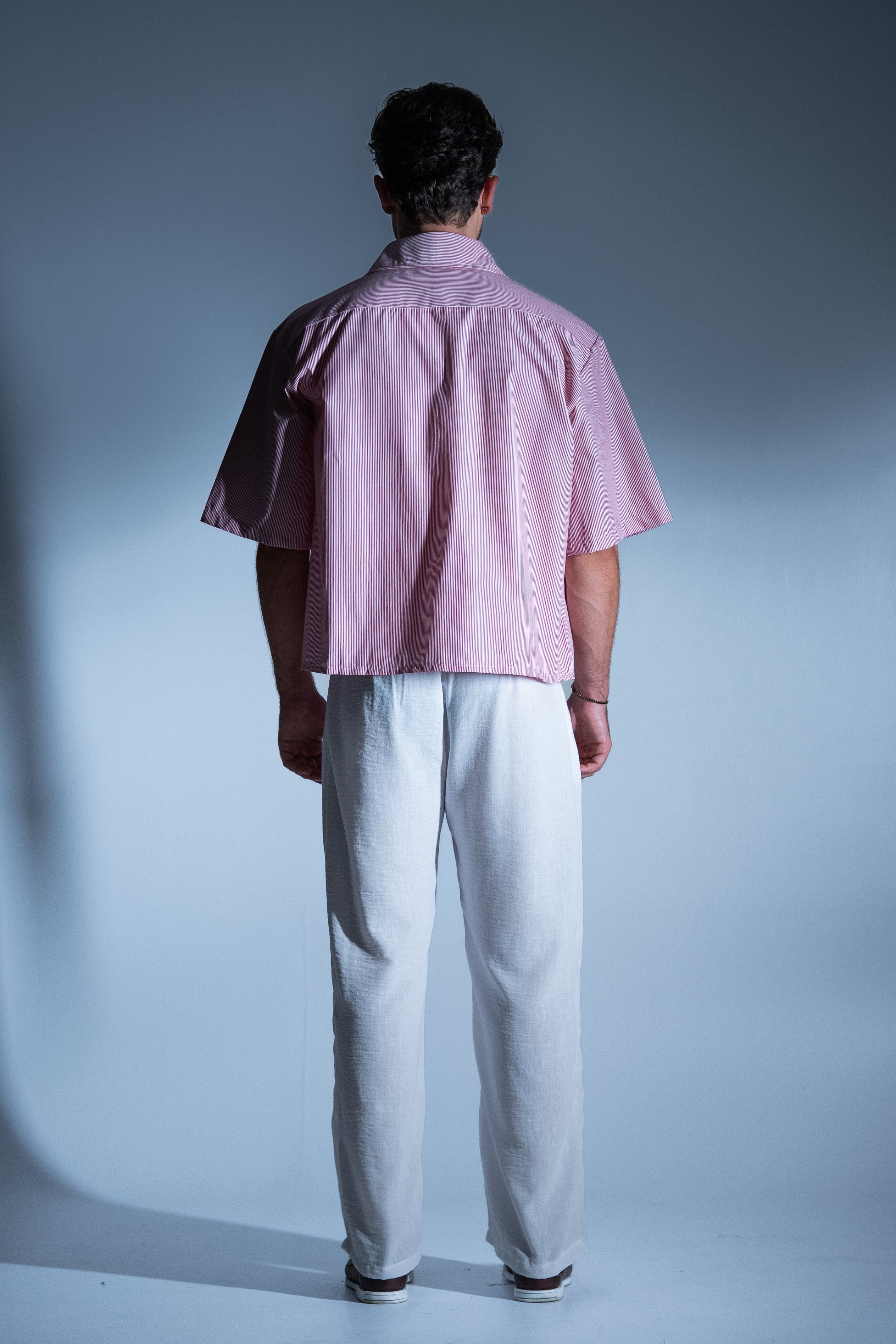 BABA Crop Shirt - Light Red