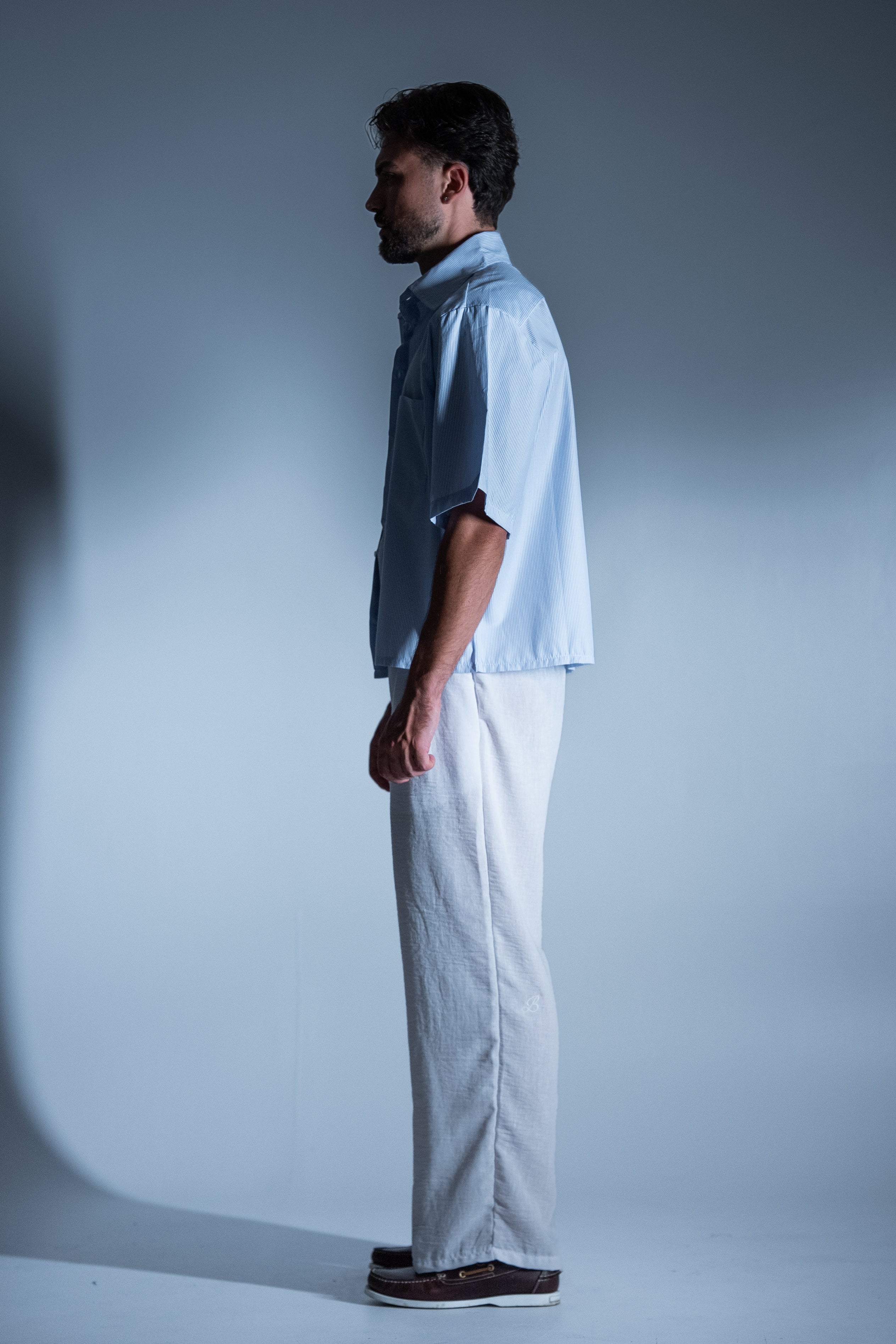 BABA Crop Shirt - Light Blue