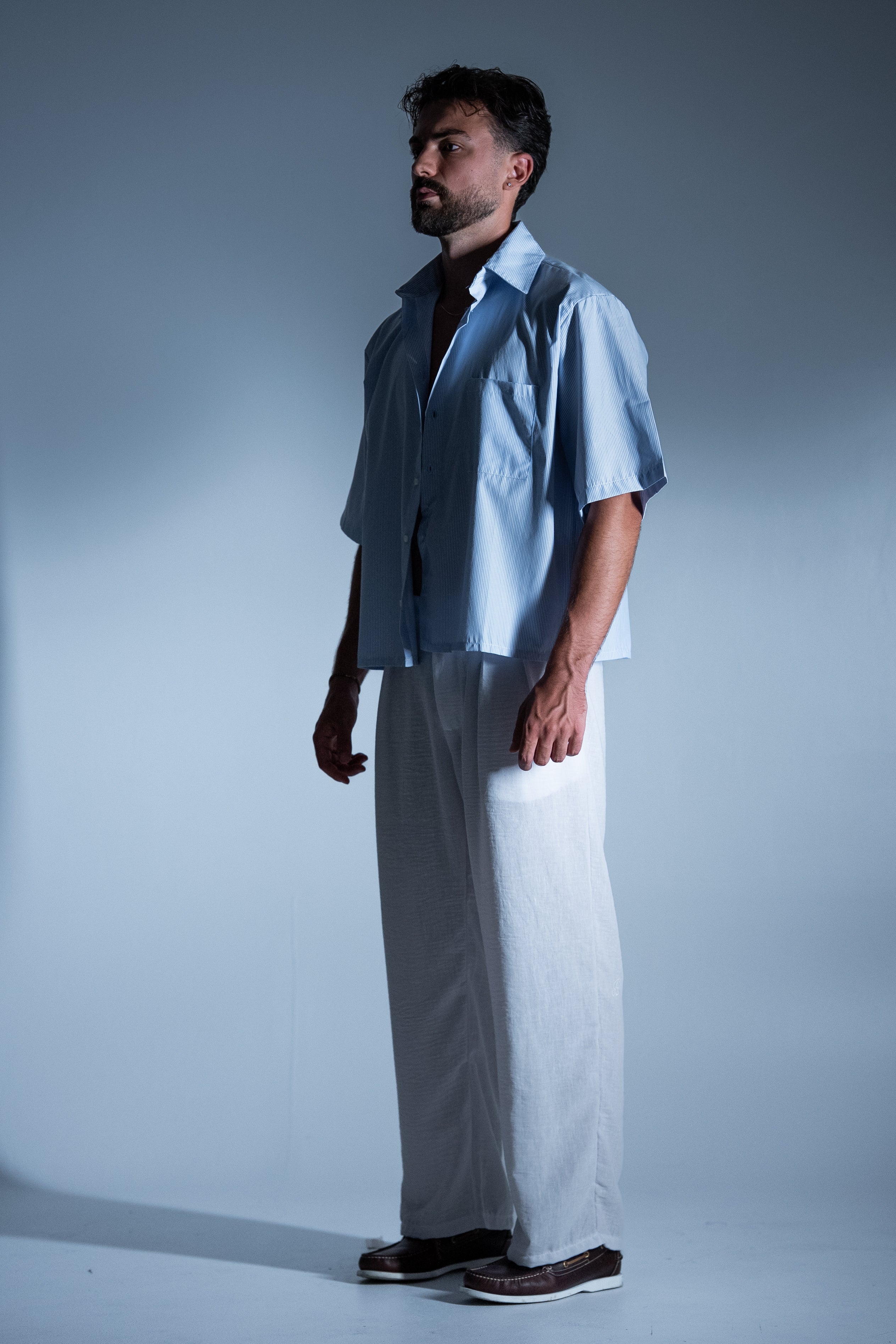 BABA Crop Shirt - Light Blue