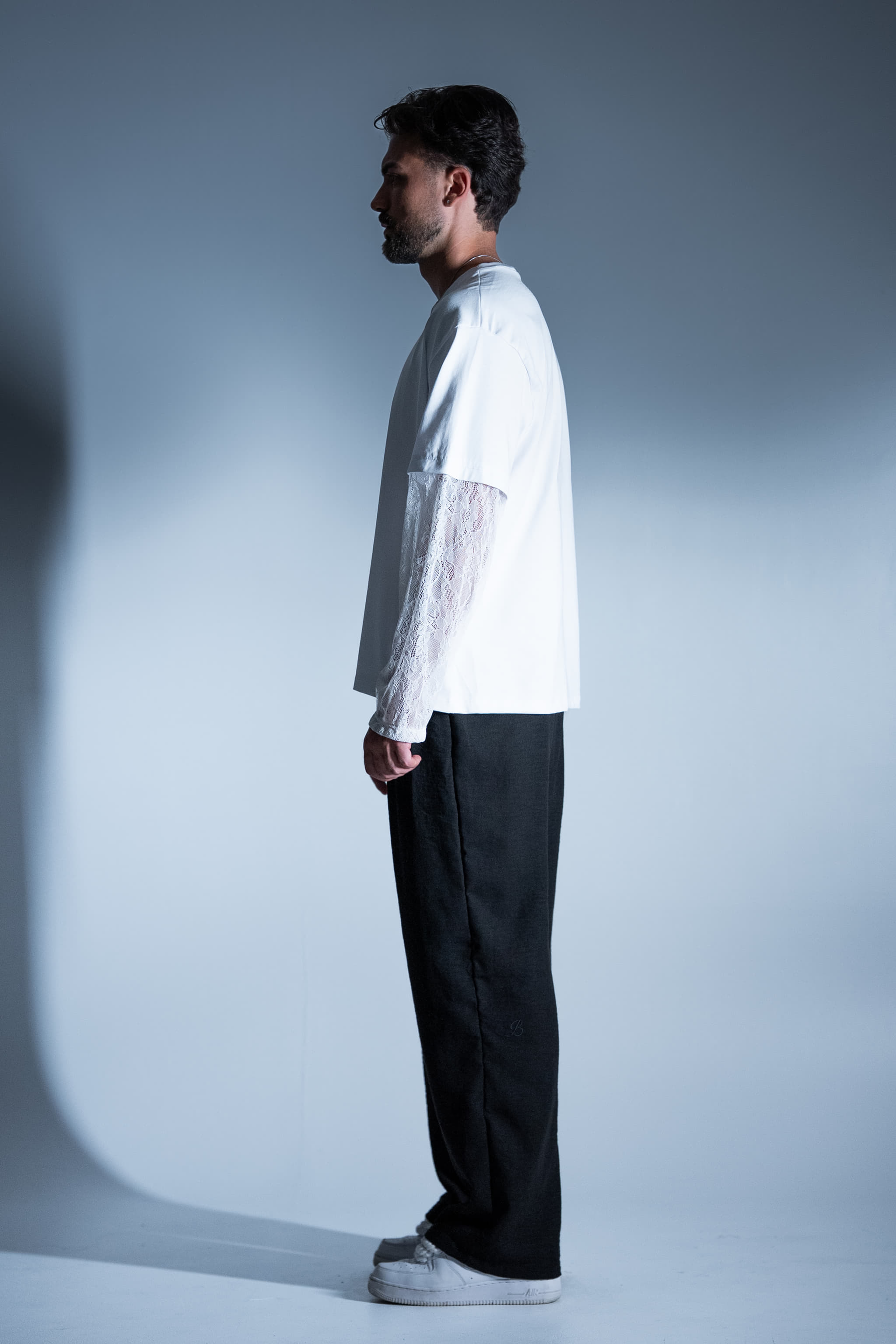 BABA Longsleeve Lace - White