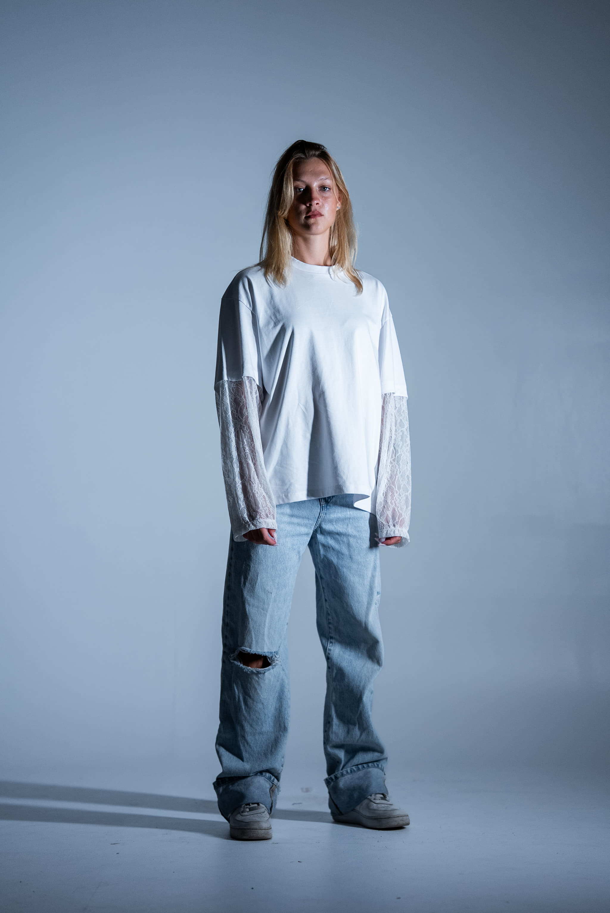 BABA Longsleeve Lace - White