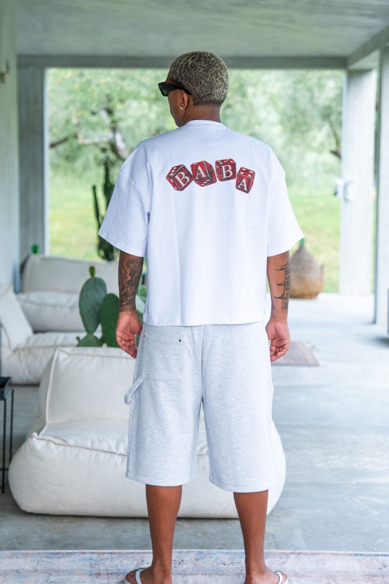 BABA T-Shirt Red Dices - White