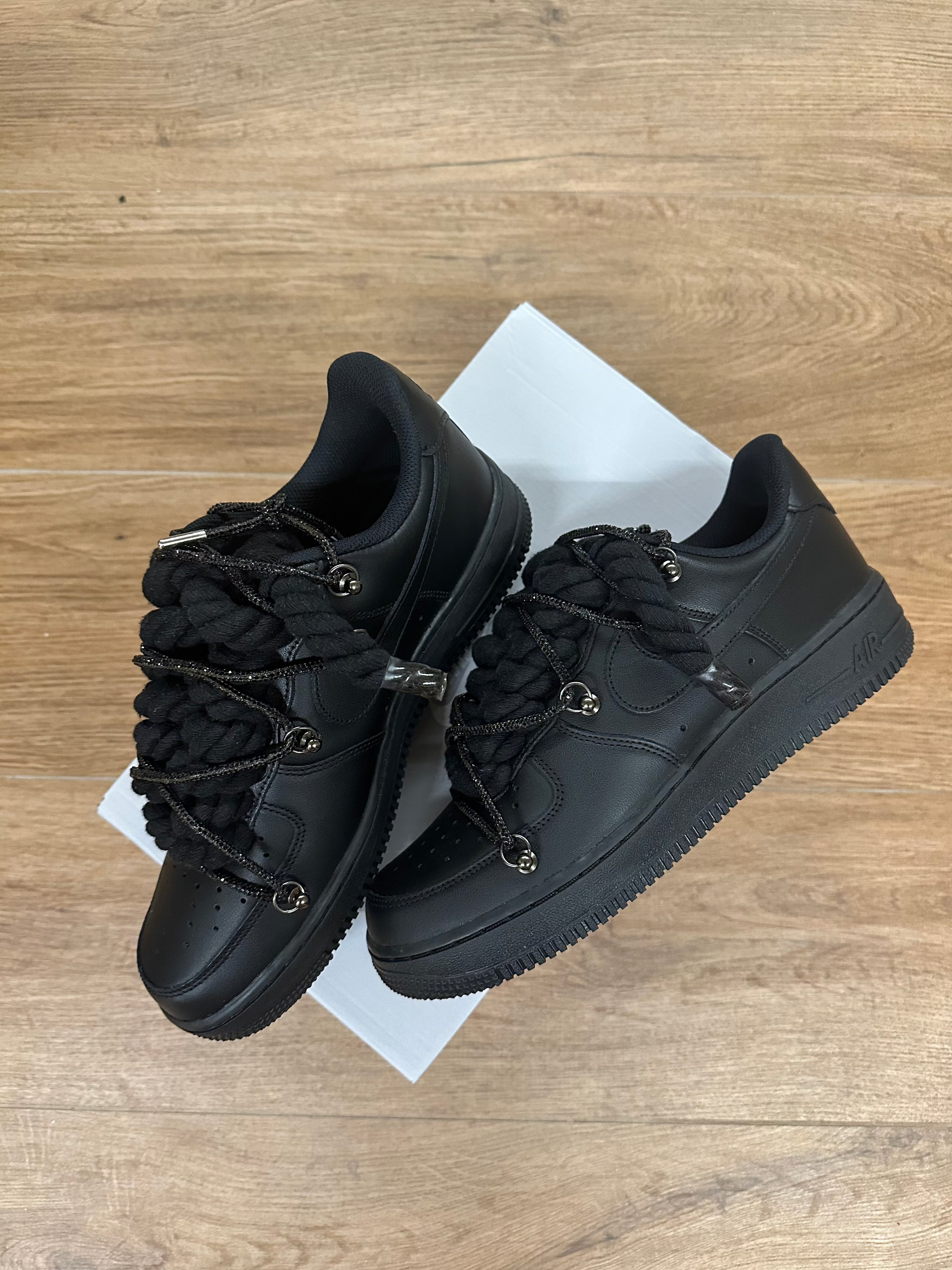 Nike Air Force 1 "Rope Laces Black" SWAR. Black