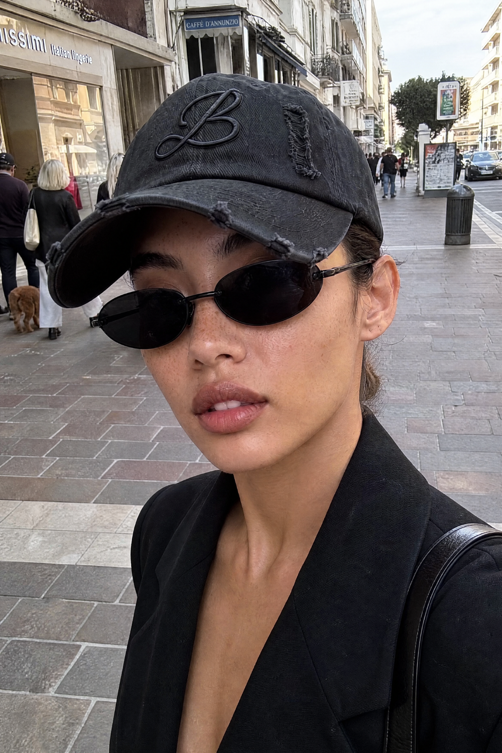 BABA "B" Distressed Cap - Black