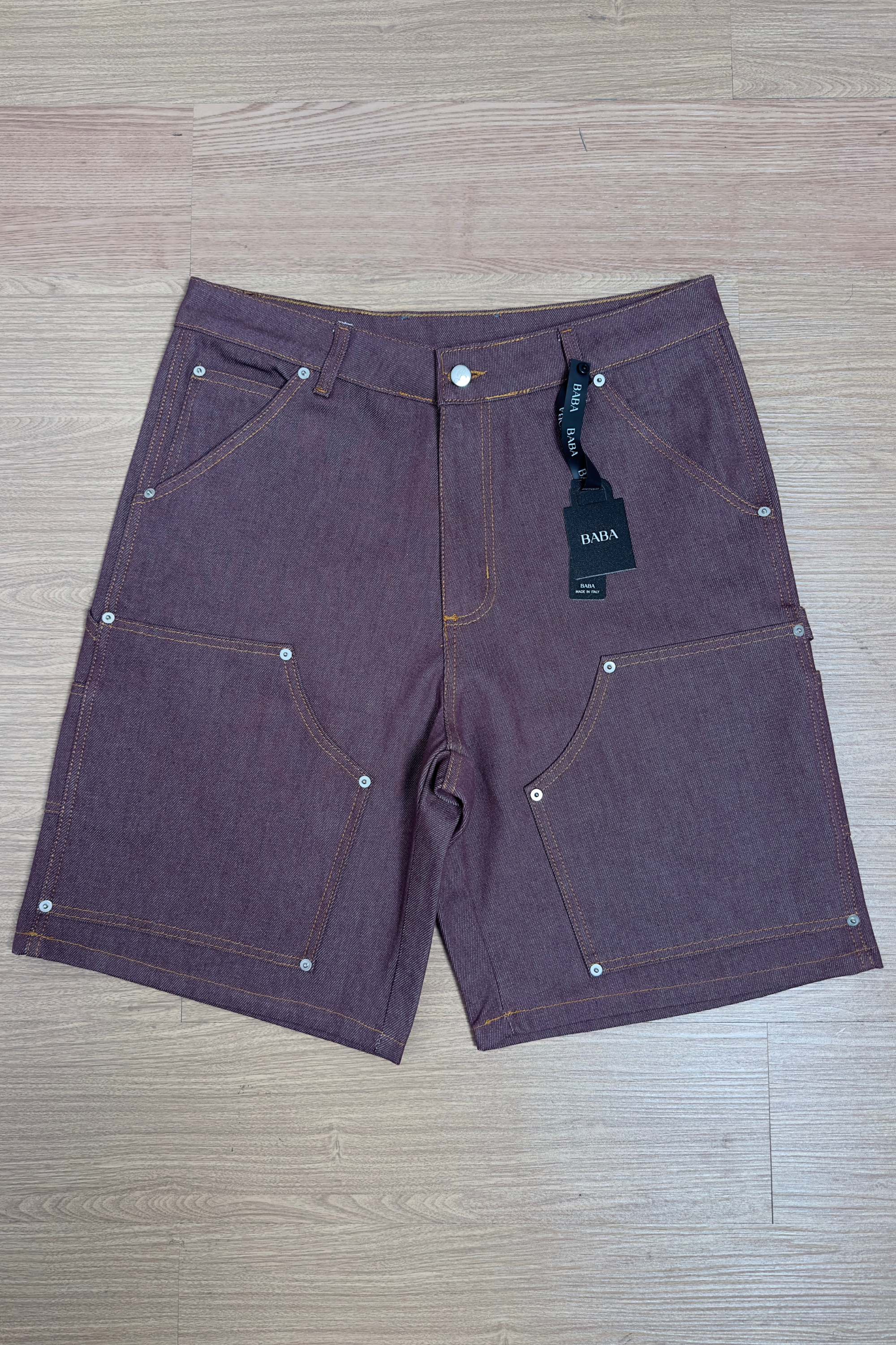 BABA Carpenter Denim Short - Bordeaux