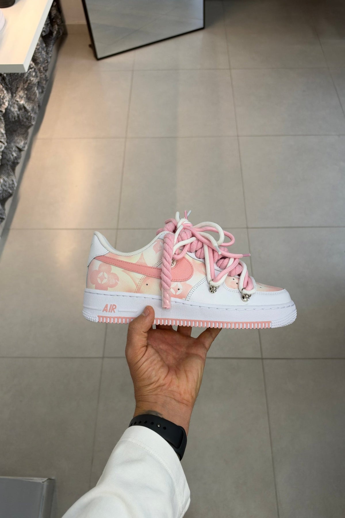 Nike Air Force 1 Flowers Pink "Rope Laces Pink"