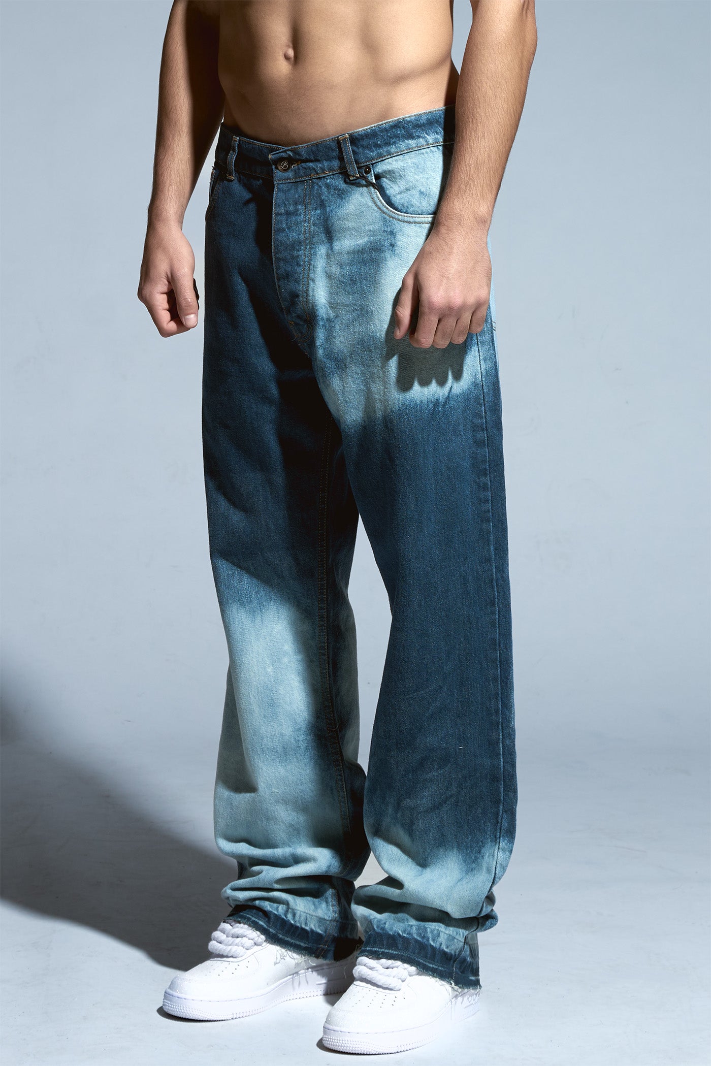 BABA Flared Denim - Washed Blue