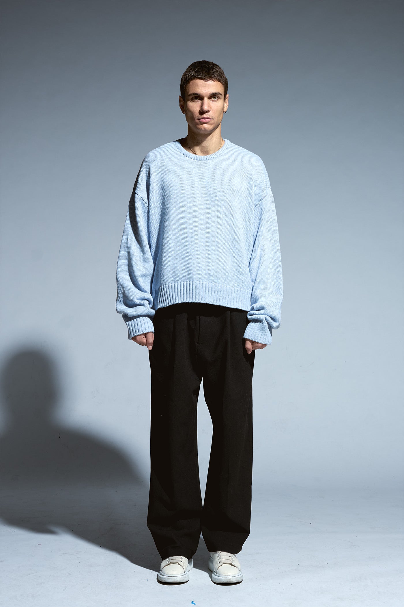 BABA Crop Sweater - Light Blue