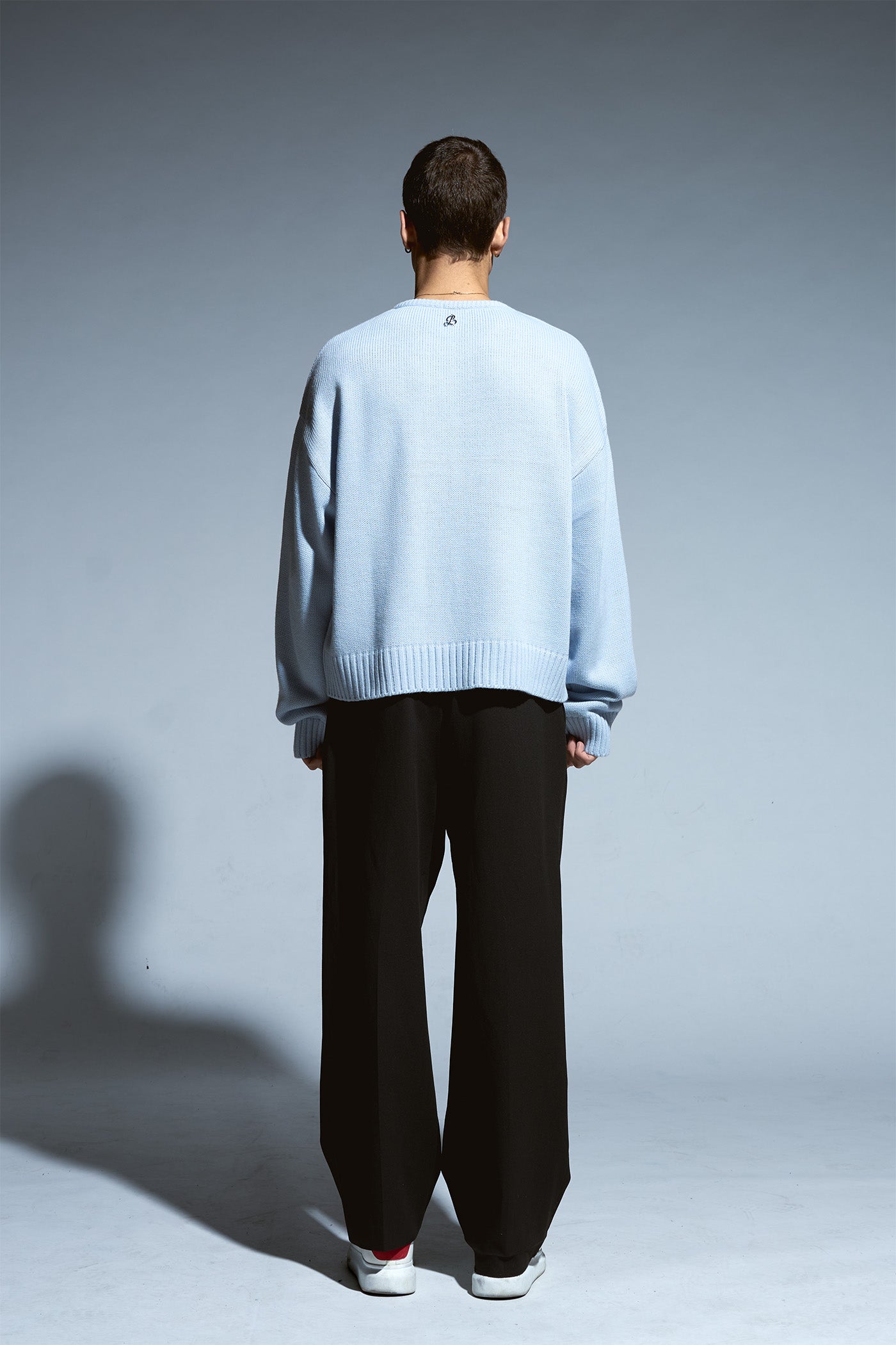 BABA Crop Sweater - Light Blue