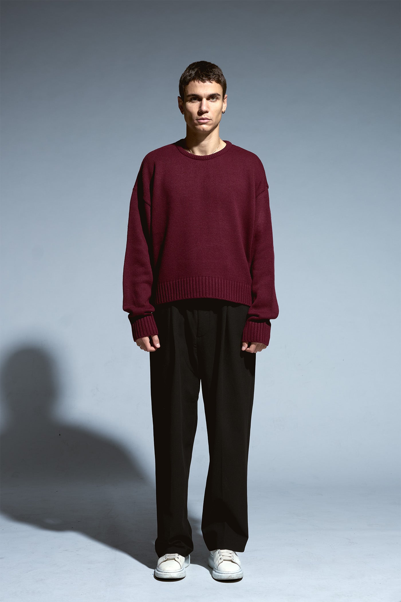 BABA Crop Sweater - Bordeaux