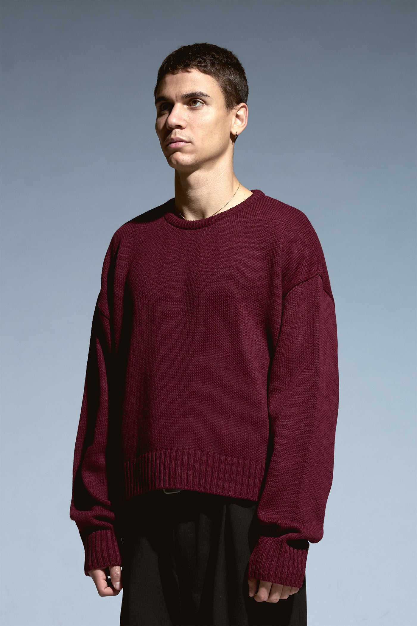 BABA Crop Sweater - Bordeaux